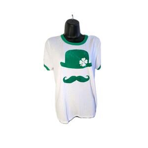 Modernlux T Shirt Saint Patrick's Day Green Mustache And Hat Size XXL Irish Tee